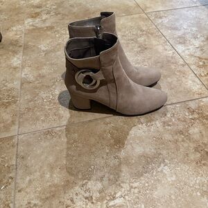 Karl Lagerfeld Taupe Ankle Booties